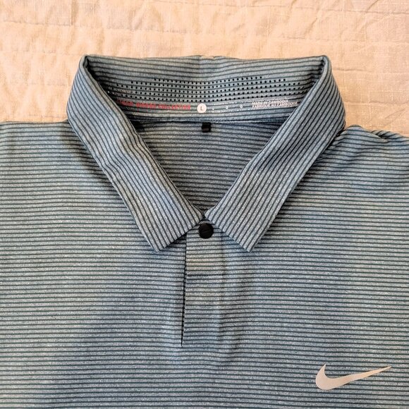 Tiger Woods Collection, Men's, Nike Dri-FIT Golf Polo, Large, Blue and Green - Picture 3 of 9